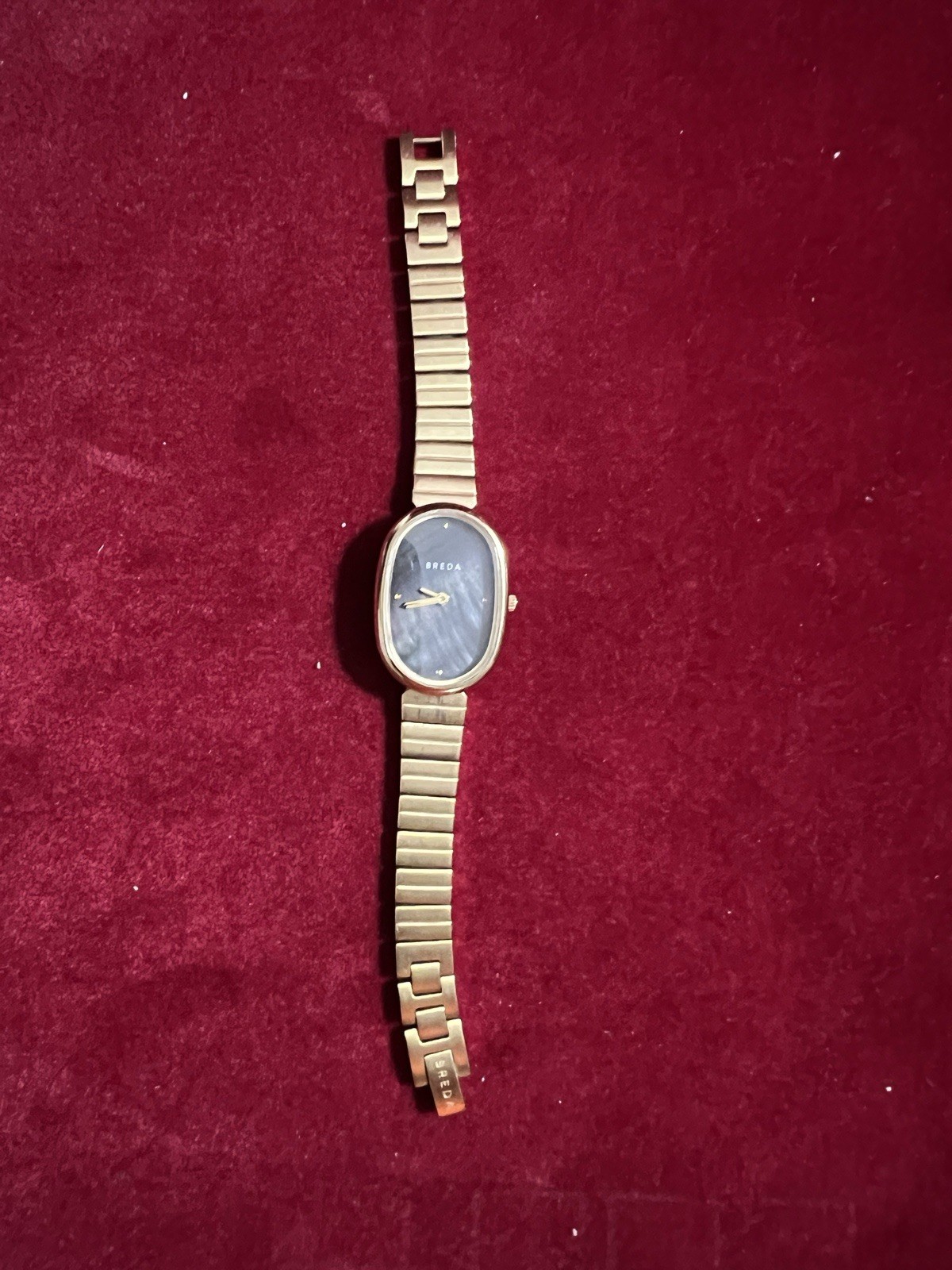 BREDA Watch JANE 1714D Ladies Gray Pearlescent 23mm Face, 12mm Gold Band