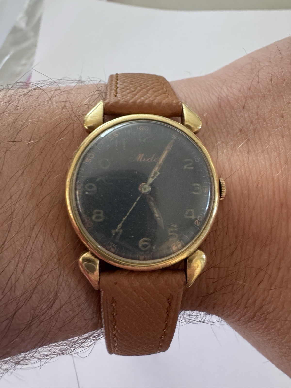 Vintage MIDO 14k Solid Gold Mens Watch Estate Gift