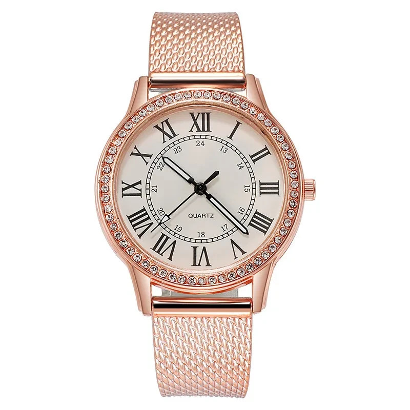 Woman’s Casual Shiny Solid Color Buckle Quartz