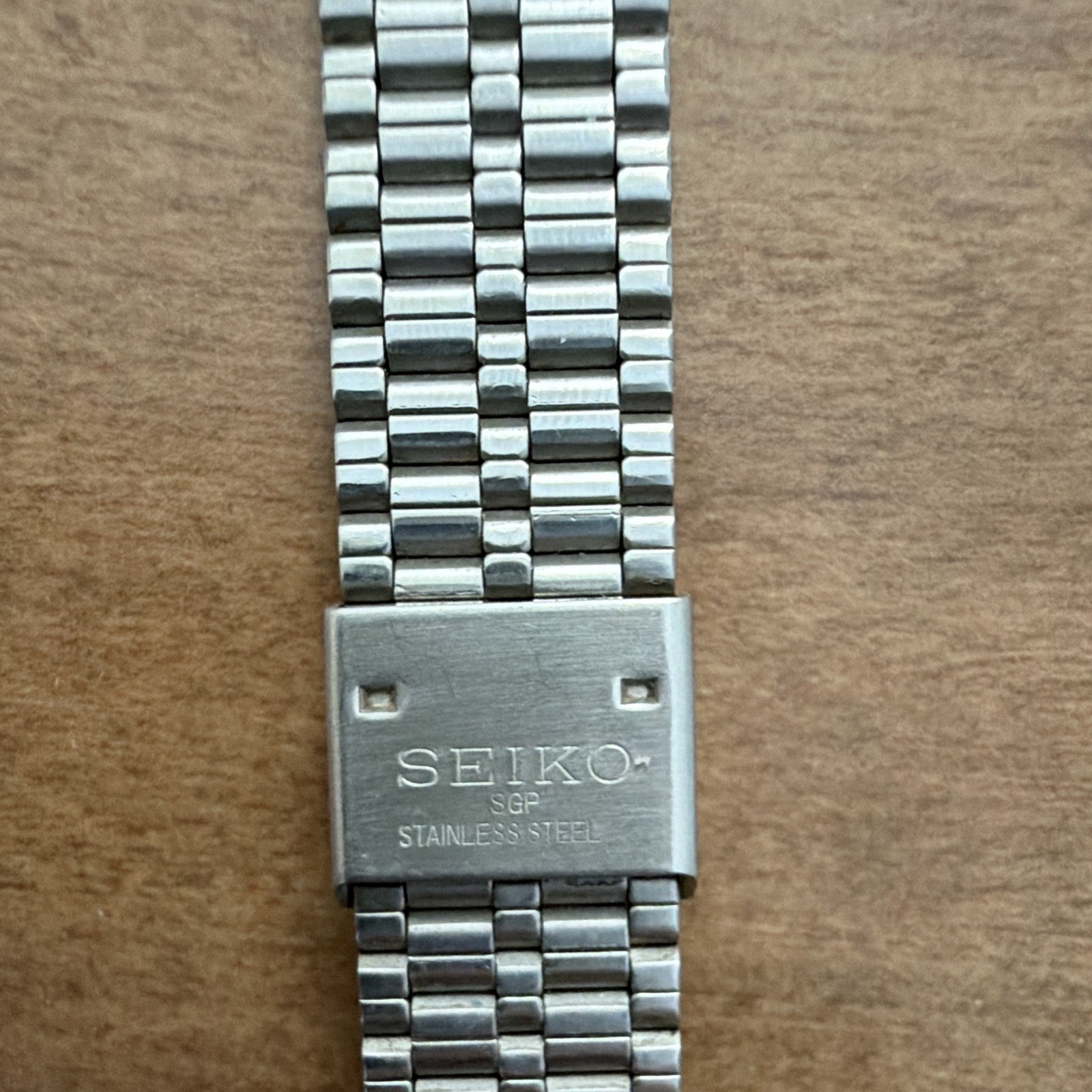 Seiko 11-8060 Quartz Blue Dial Octagon Case Two-Tone Bracelet 30mm Watch