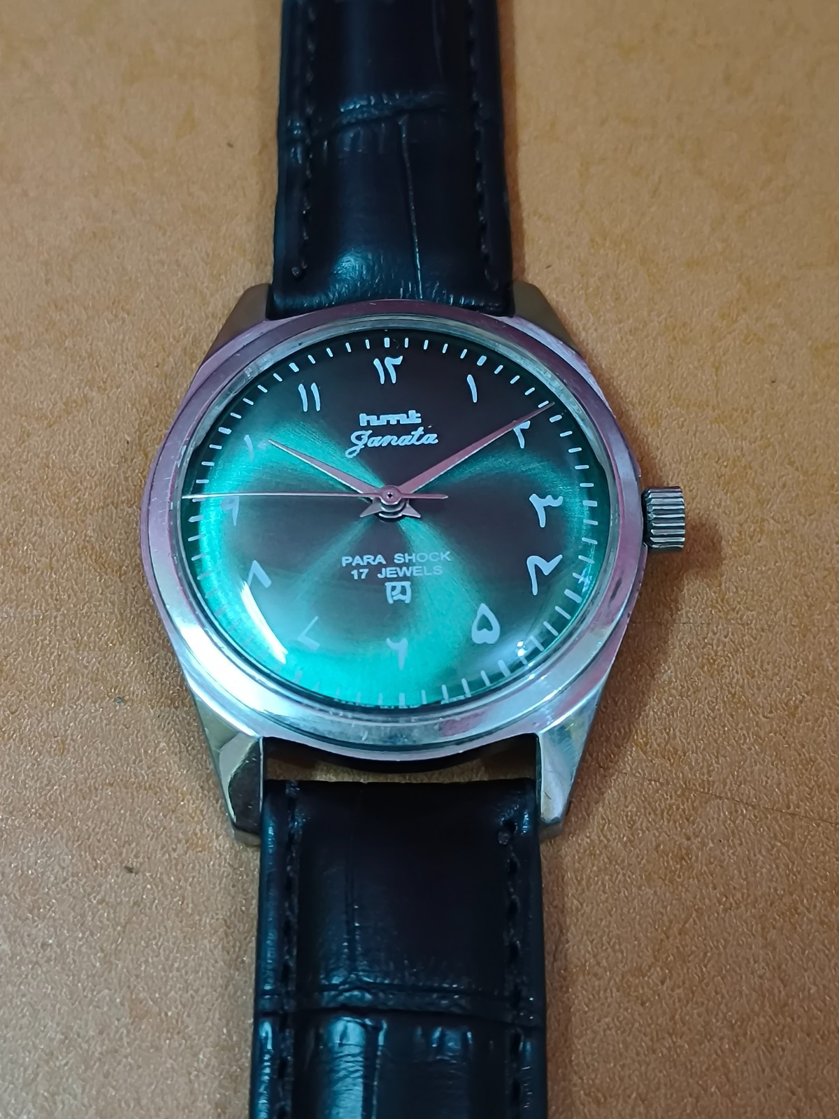 Vintage HMT Janata Green 17 Jewels Mechanical Hand Winding Men’s Wrist Watch