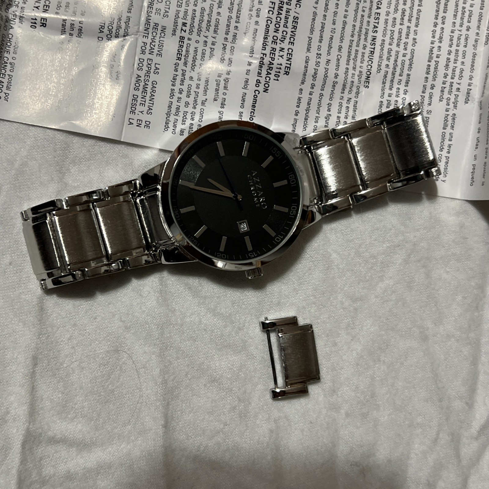 Chrome Azzaro Parfums CHO002M New Battery Mens Watch 45MM 7.5″