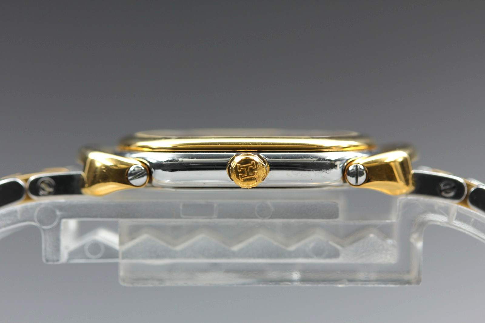 Full Set [Near MINT] Vintage HERMES Rally 20mm Gold White Quartz Women’s Watch