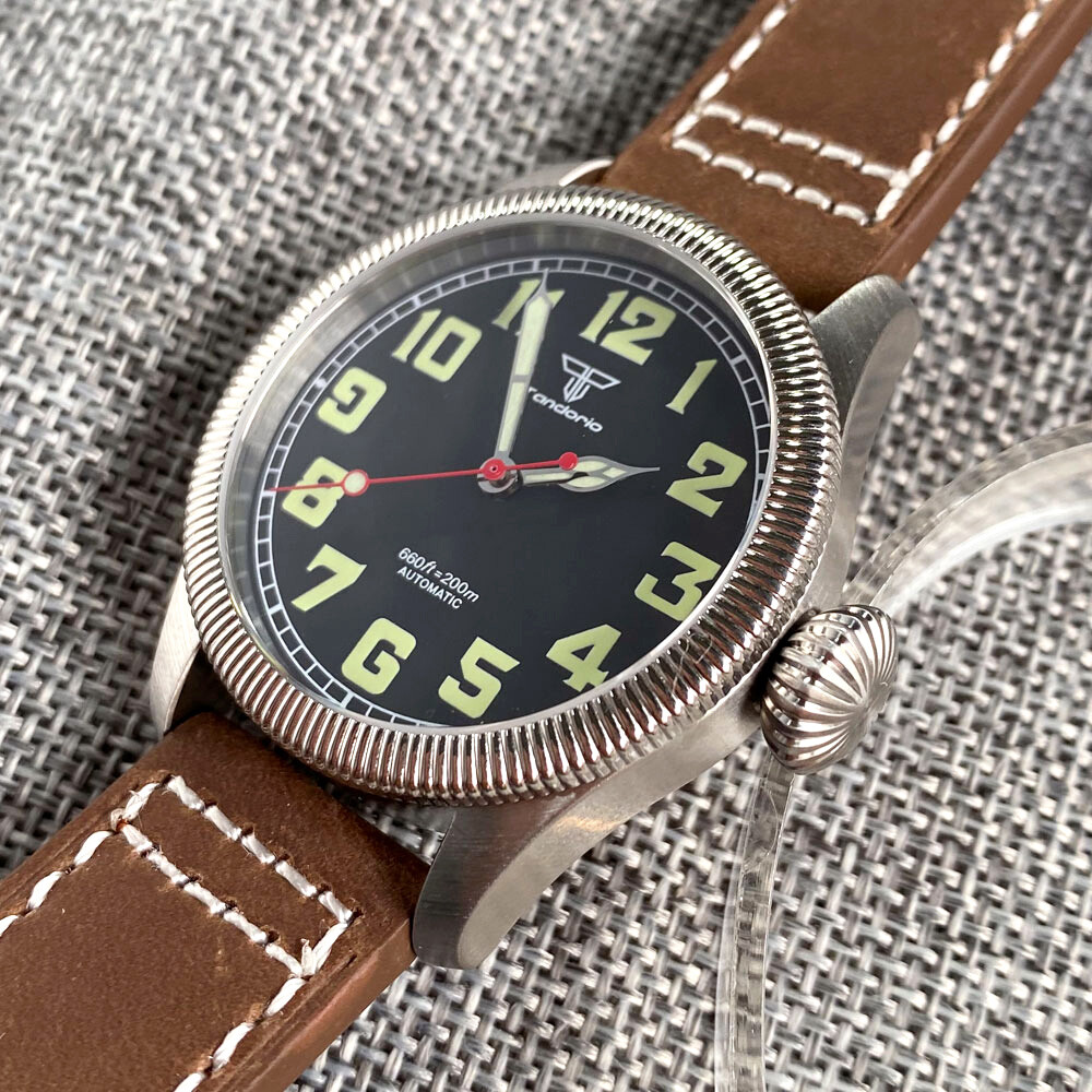 20ATM Diver 39mm Japan NH35A PT5000 Automatic Movement Men Watch Big Crown Lume