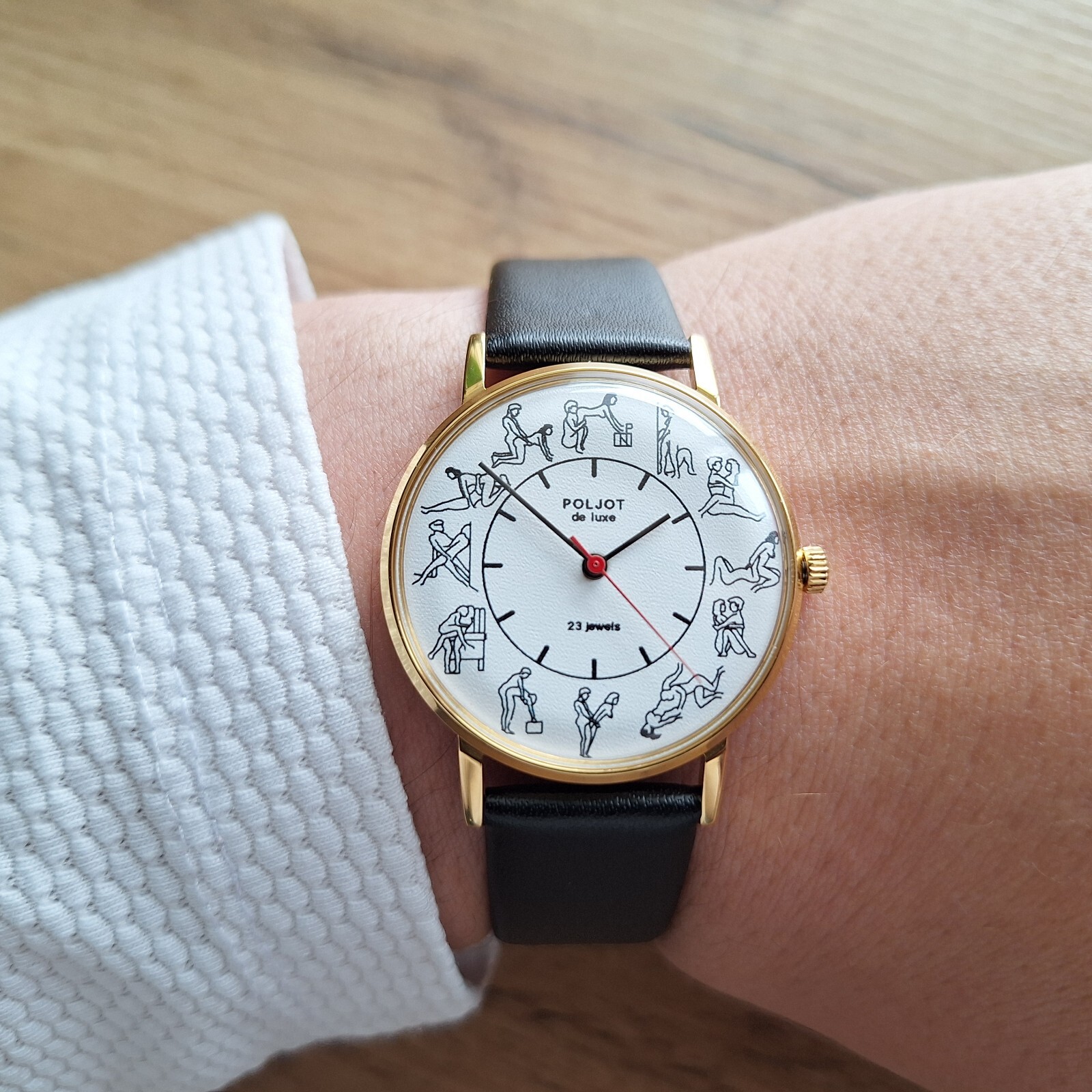 Rare Poljot KAMASUTRA watch 23 jewels slim white classic mechanical watch