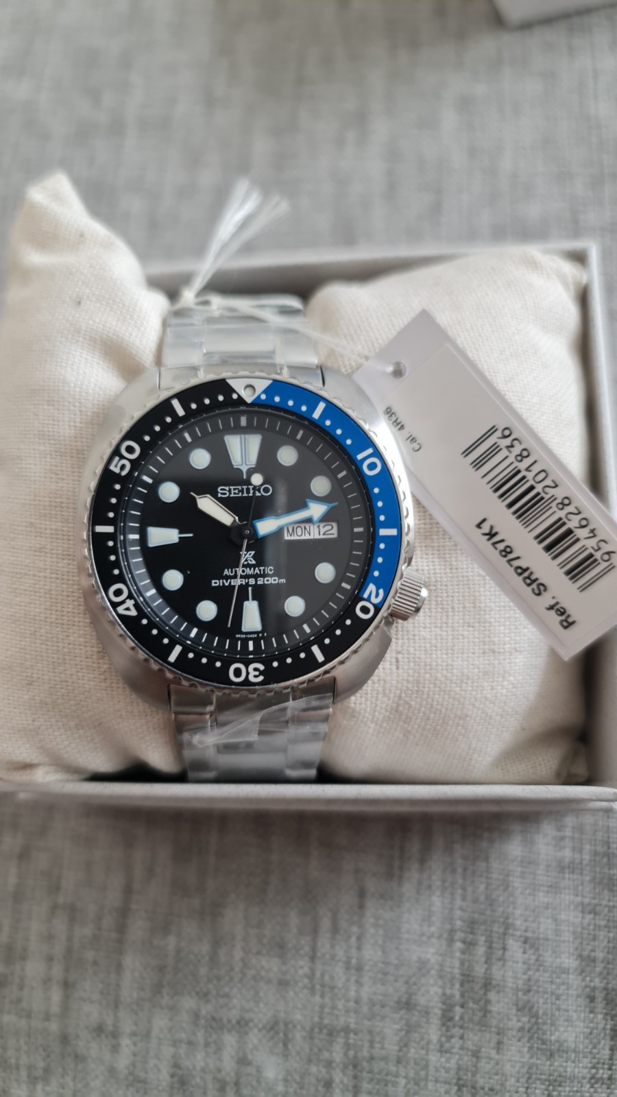 SEIKO ProspeX SRP787K1 Automatic Diver’s Turtle Black Blue Batman Watch 4R36