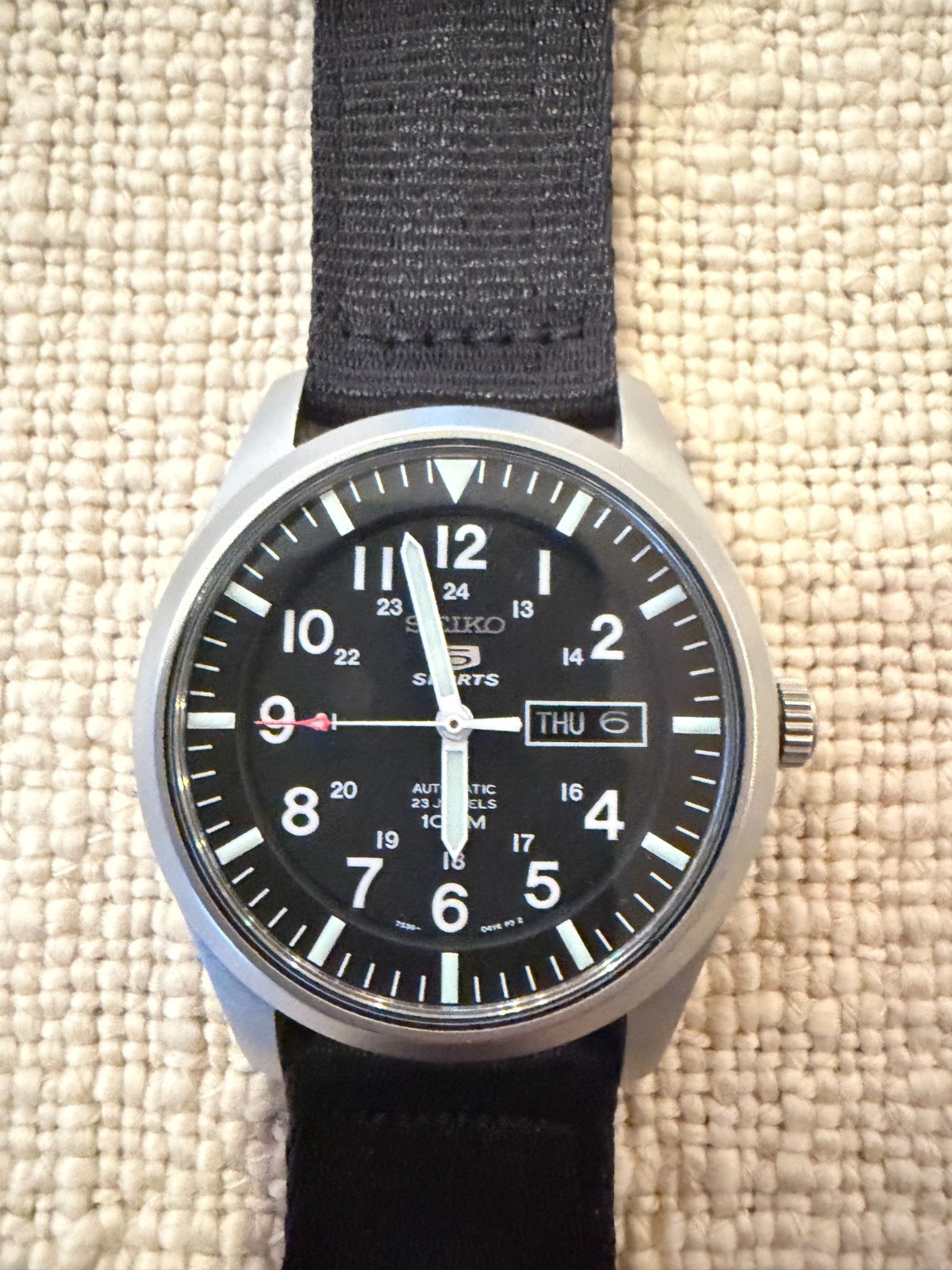 Seiko 5 41mm Automatic JAPAN Made Black Military Style SNZG15J1