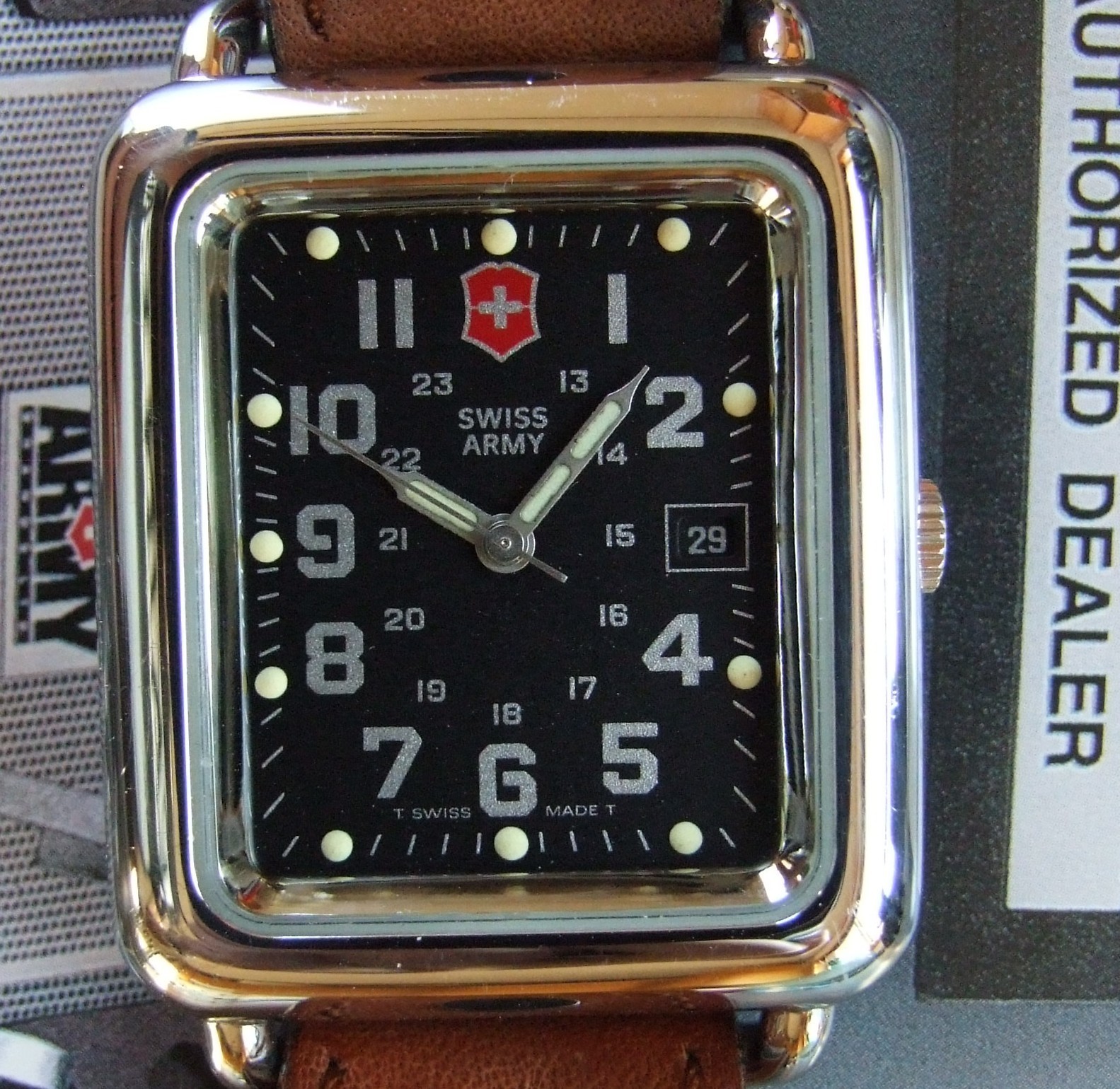 SWISS ARMY~Men Rare Polished Rectangle CAVALRY~Unworn Display~LIMITED Supply~WoW