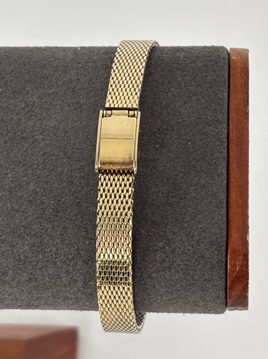 Chateau 16mm Gold Plated 17 Jewel Mechanical Watch w/Adjustable Bracelet
