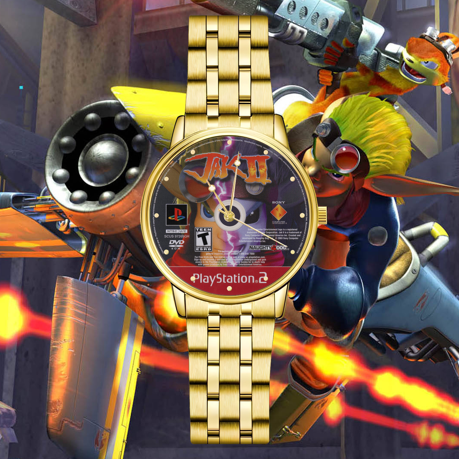 Jak 2 Game Disc Engraved Wrist Watch