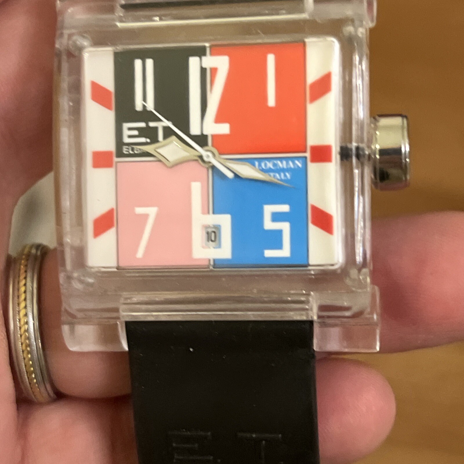 ELBA TEAM ET380 LOCMAN WATCH in Black/White/Red/Blue/Pink Black Band NEW battery