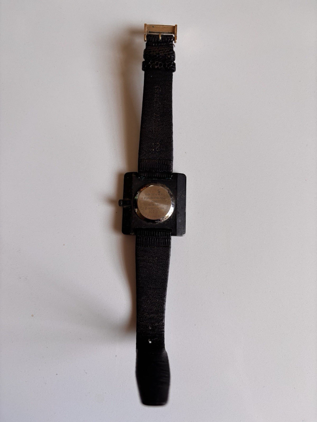Vintage Peter Max Art Watch 1980 Swiss Movement Square Face Pop Art Rare