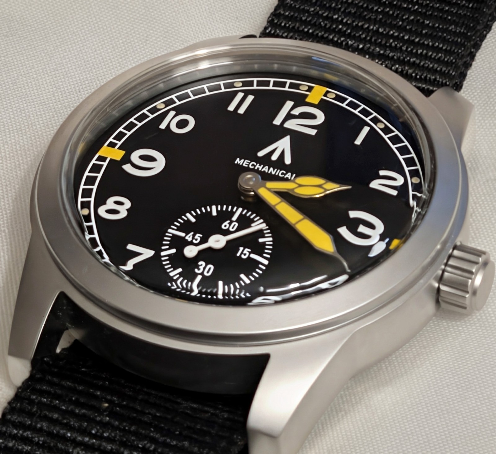 Toujours Pret Mechanical Dirty Dozen Military watch Blasted Stainless steel 39mm