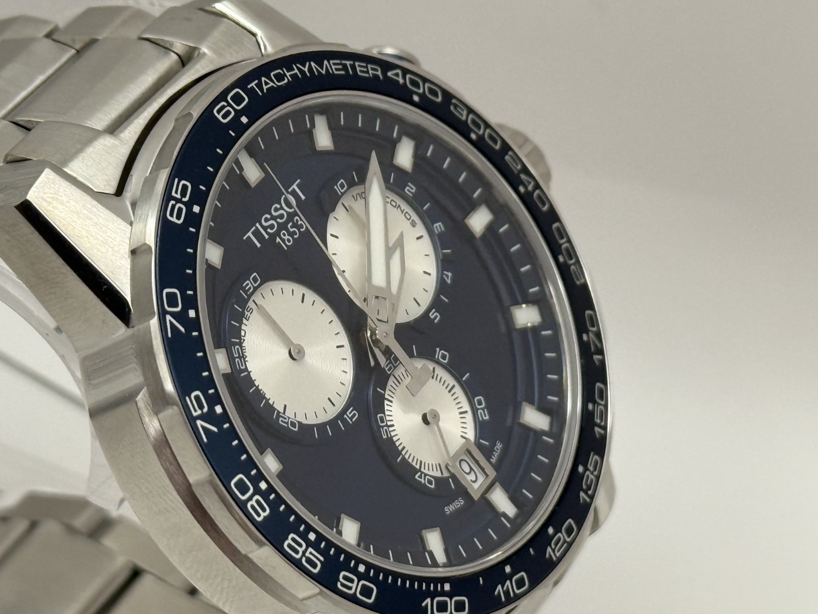 Tissot Supersport Chrono Blue Dial Silver Steel Strap 45mm. -T125.617.11.041.00