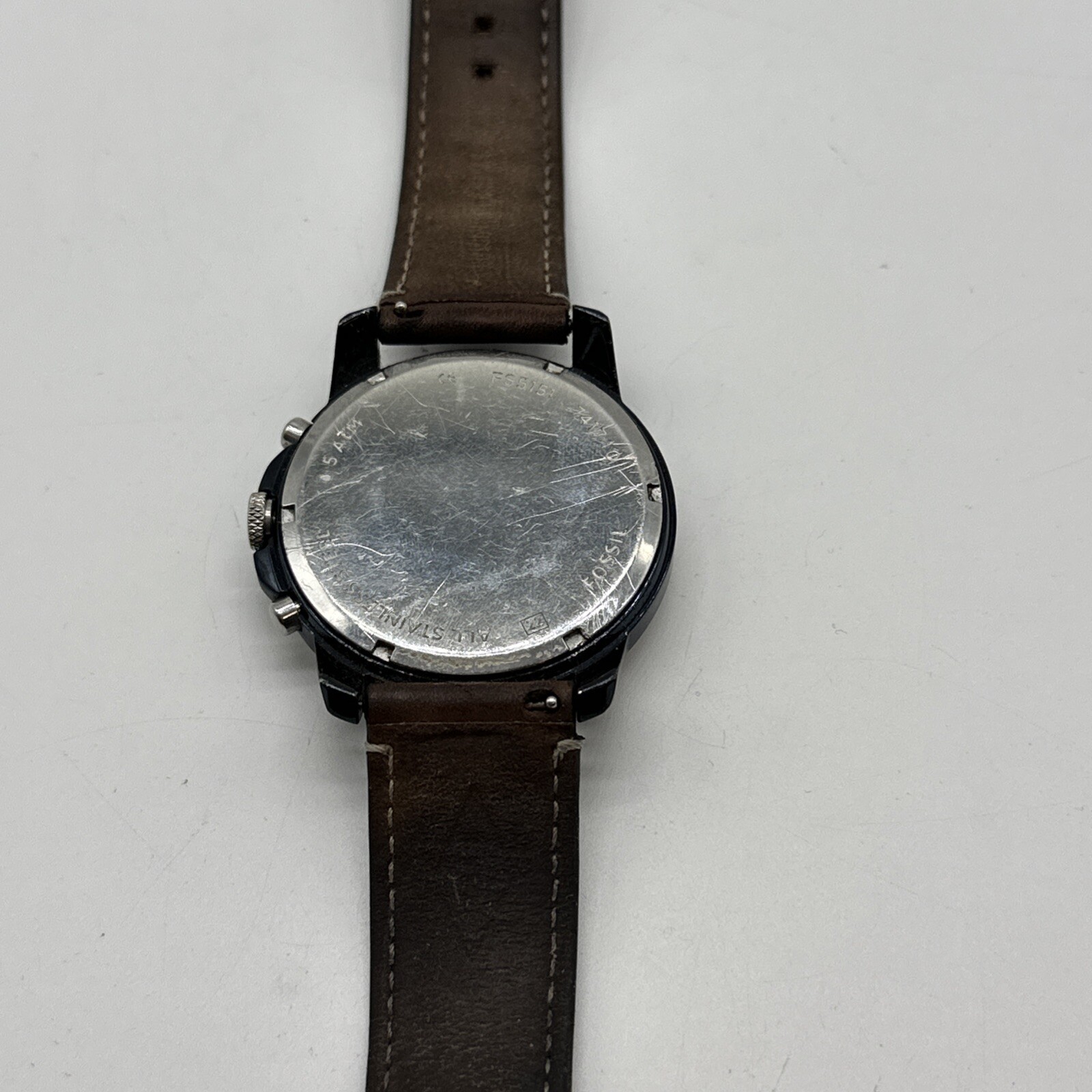 Fossil FS5151 Blue Dial Brown Leather Band Men’s Wrist Watch