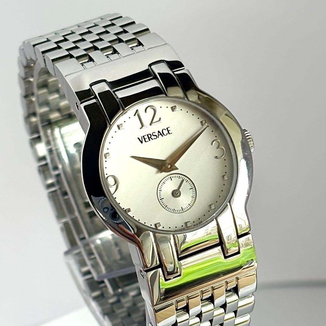 Versace Madison Small Second White Quartz Wristwatch Medusa Japan 072743