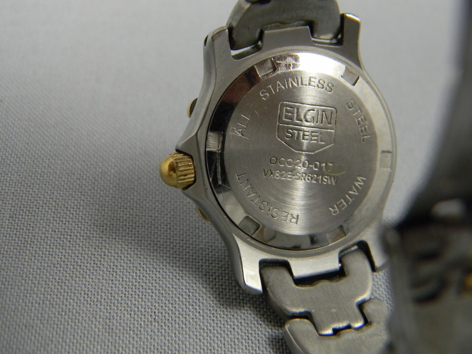 Elgin Steel Watch Women Diver Style 25mm Clasp Band 5.5″-5.75″ New Battery