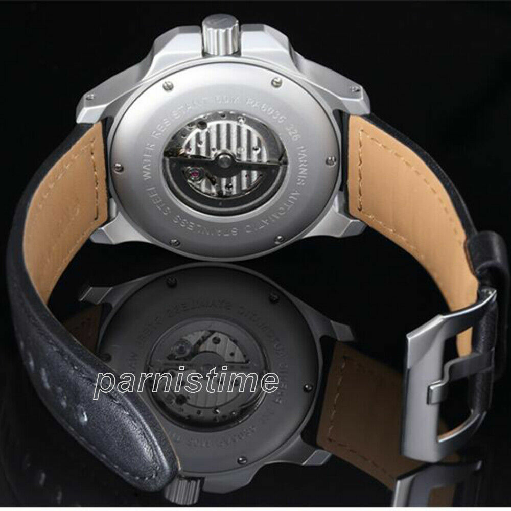 47mm Parnis Luminous Marker Miyota Automatic Men’s Military Watch Sapphire Glass