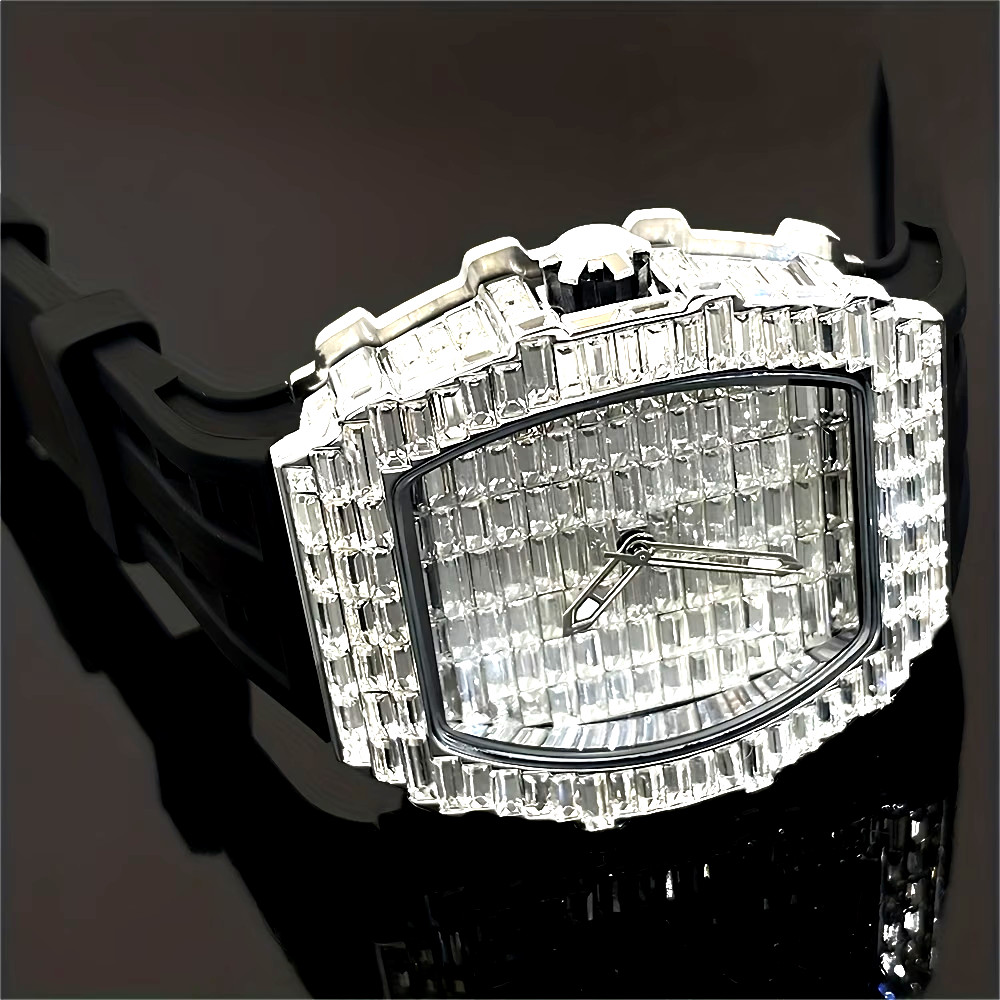 Luxury Square Shiny Rhinestone Watch Classic Business Quartz Watch Fashion Men