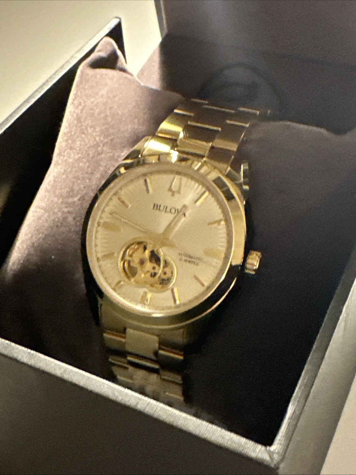 Bulova Men’s Classic Surveyor Automatic Gold Stainless Steel Watch 39 MM 97A182