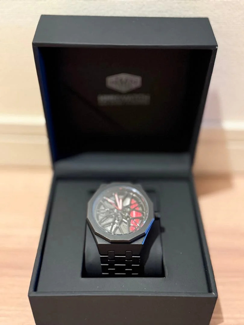 HMNWATCH Petronas G55 Quartz Brushed Steel Black Dial Mens Watch