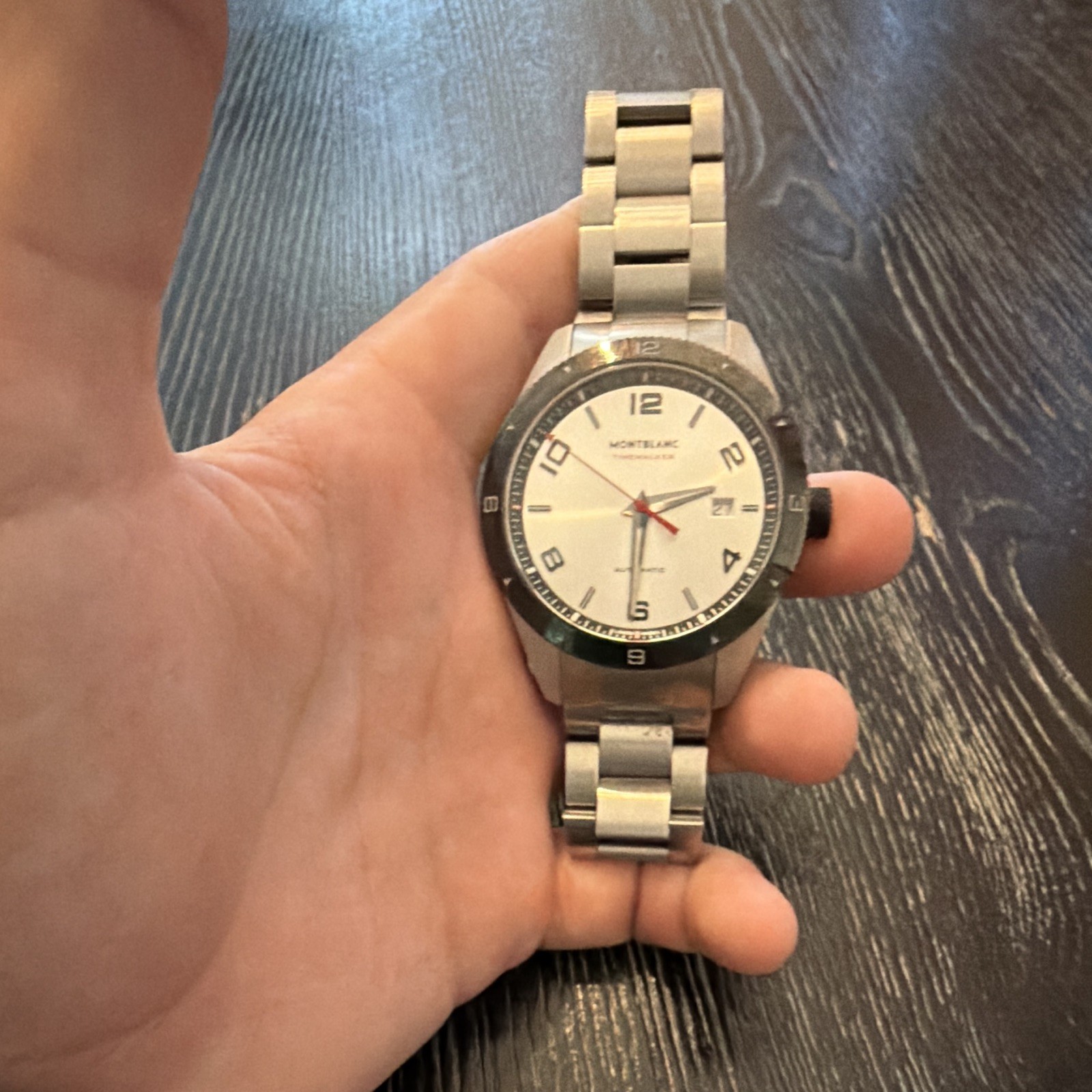Montblanc TimeWalker Automatic Date, Steel Bracelet, Black Bezel, Box