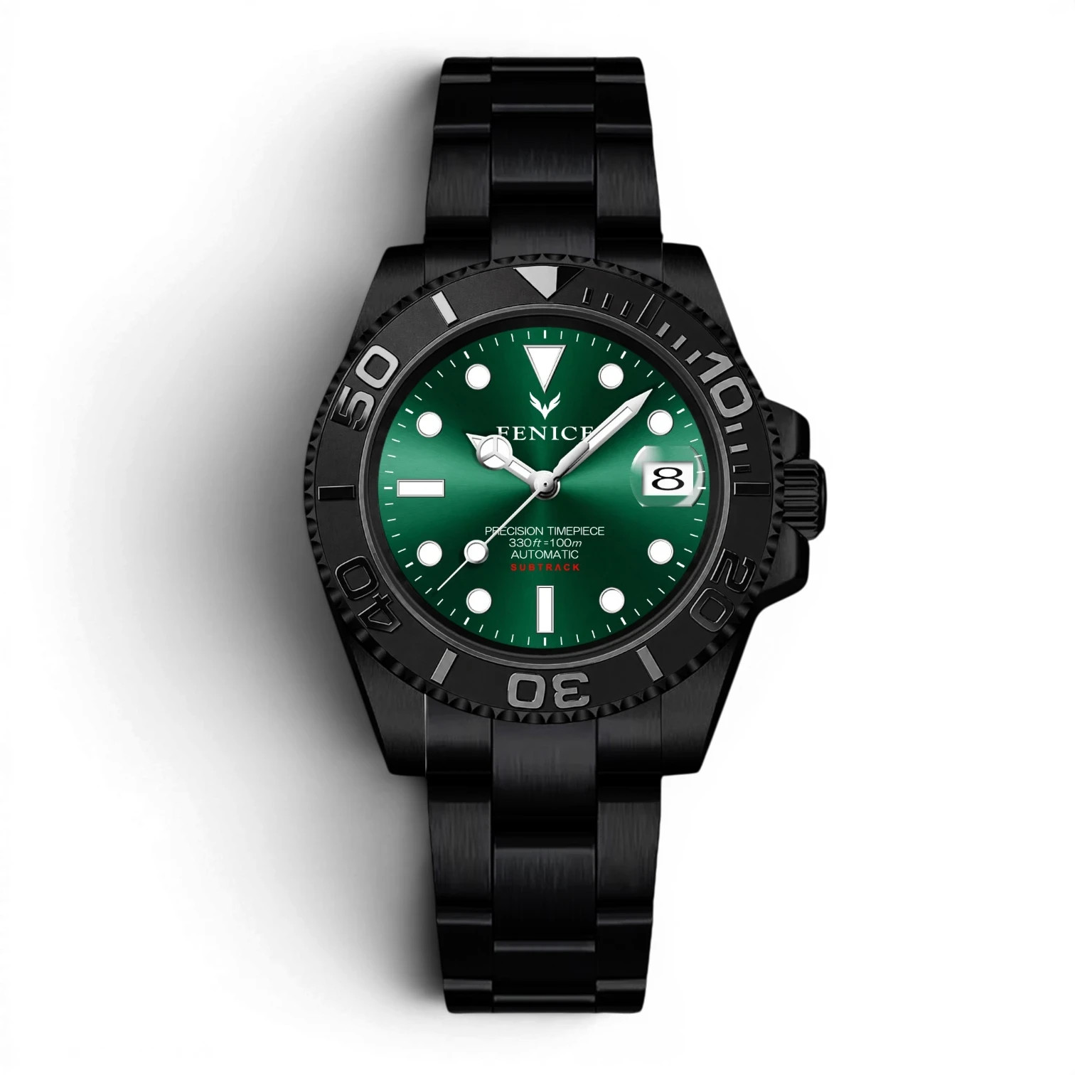 Fenice Subtrack SEA Automatic Watch Miyota 10ATM Black Green 40mm