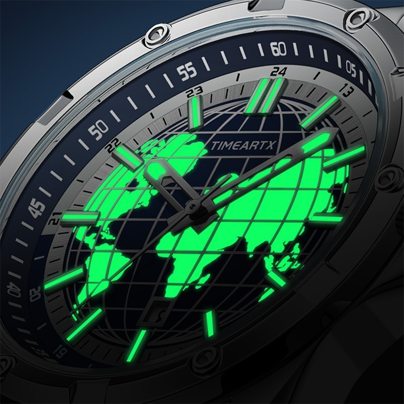 TIMEARTX Luminous, Water-resistant Earth Quartz Watch