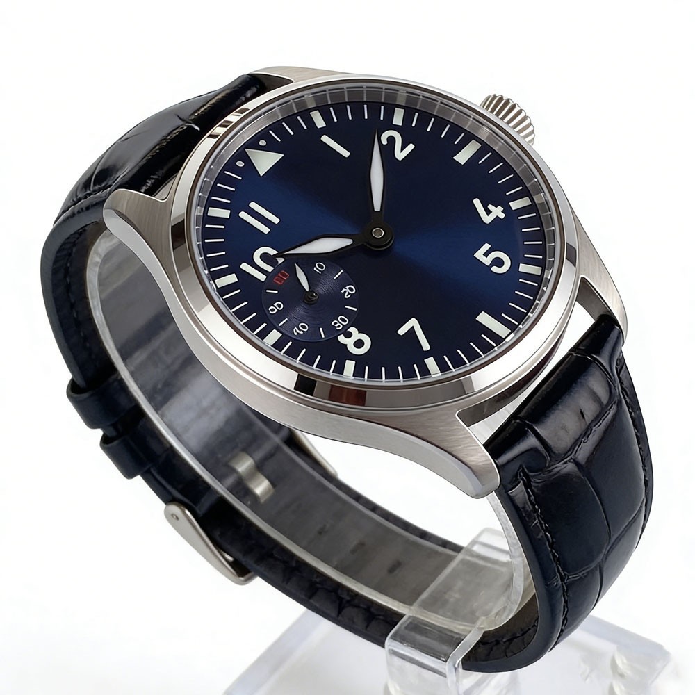 Tandorio New 42mm 6497 Hand-Wind Men Watches Blue Dress Watch Sapphire Glass