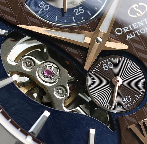 Orient Star Automatic Brown Blue Dial Men’s Watch Power Reserve RK-AV0B02Y