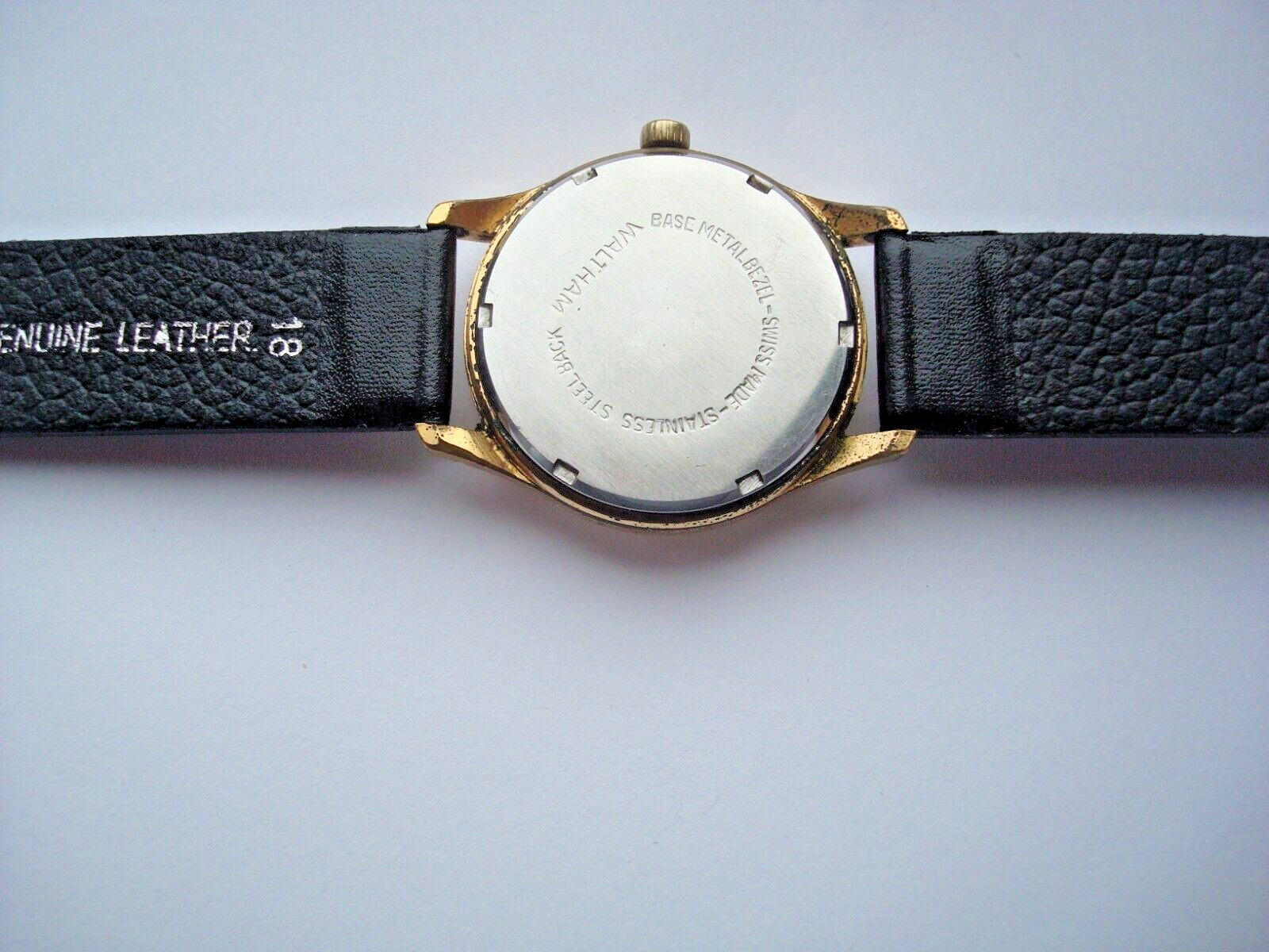 Waltham Mens Watch Manual Wind Up 17j. Date Red Arrow New Band 1960’s Swiss Runs