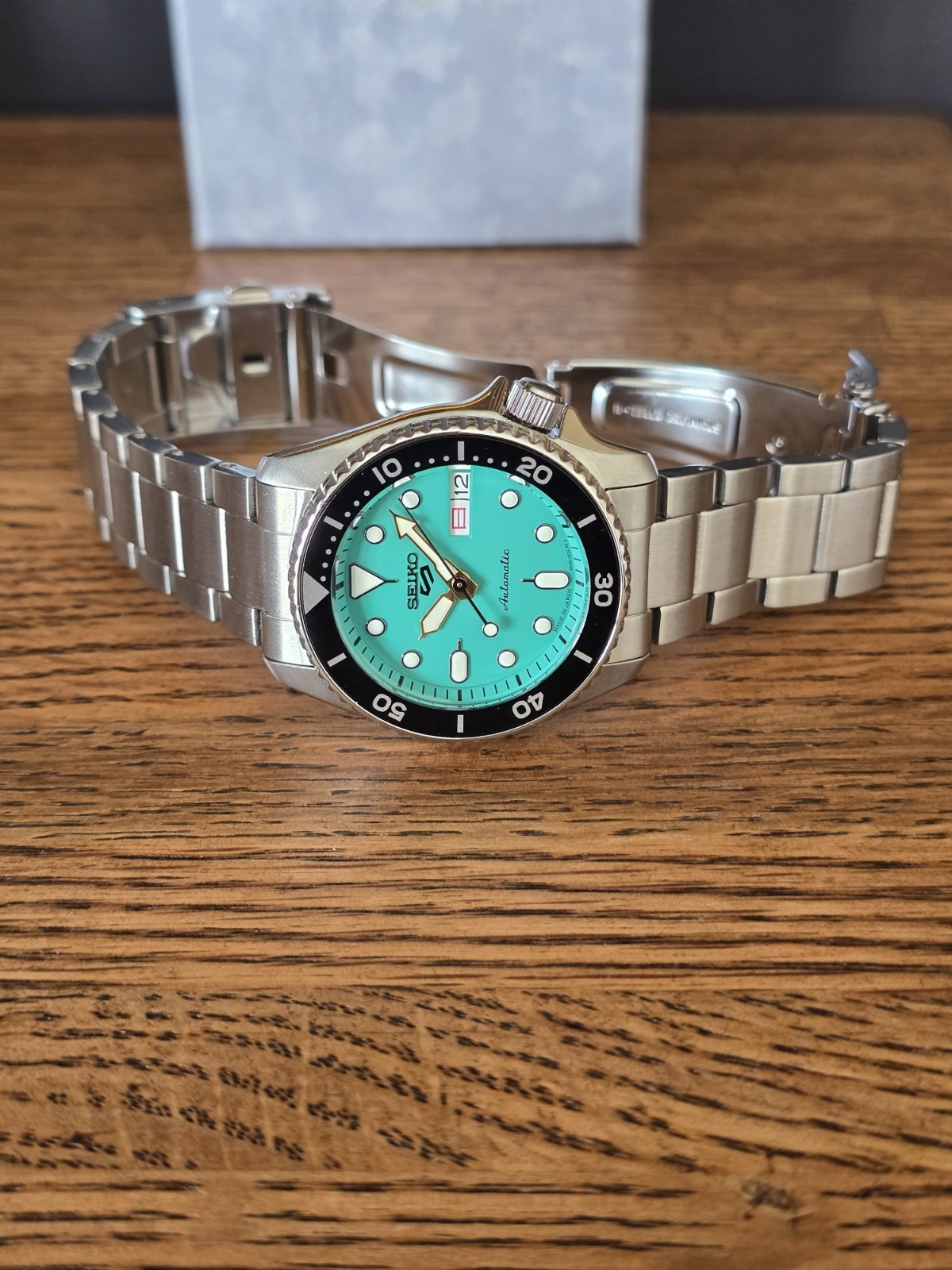 Seiko 5 Sports JDM SBSA229 Stainless Steel Turquoise/Mint Dial 38mm – US Seller