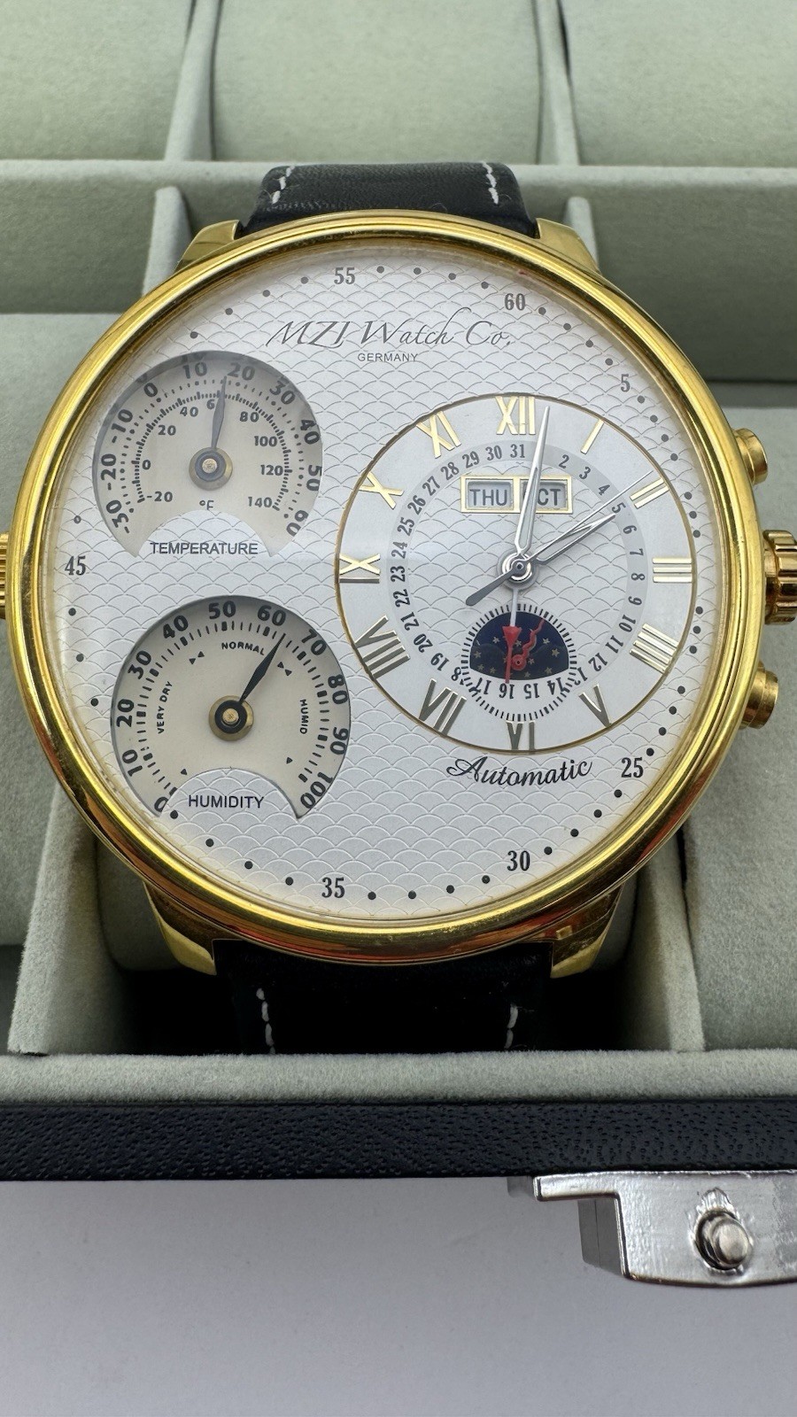 MZI WATCH CO GERMANY MILETUS LSS XXL AUTOMATIC MEN Humidity Temperature