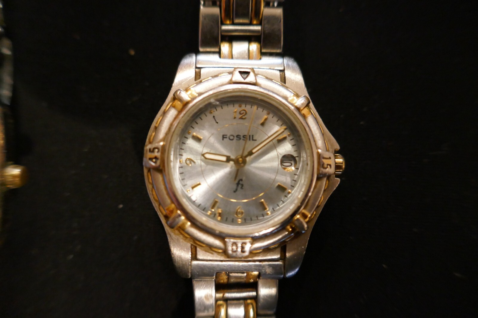 FOSSIL F2 ELGIN SWISS MOVT. JAPAN STAINLESS STEEL 2 TONE MENS LADIES WATCH LOT