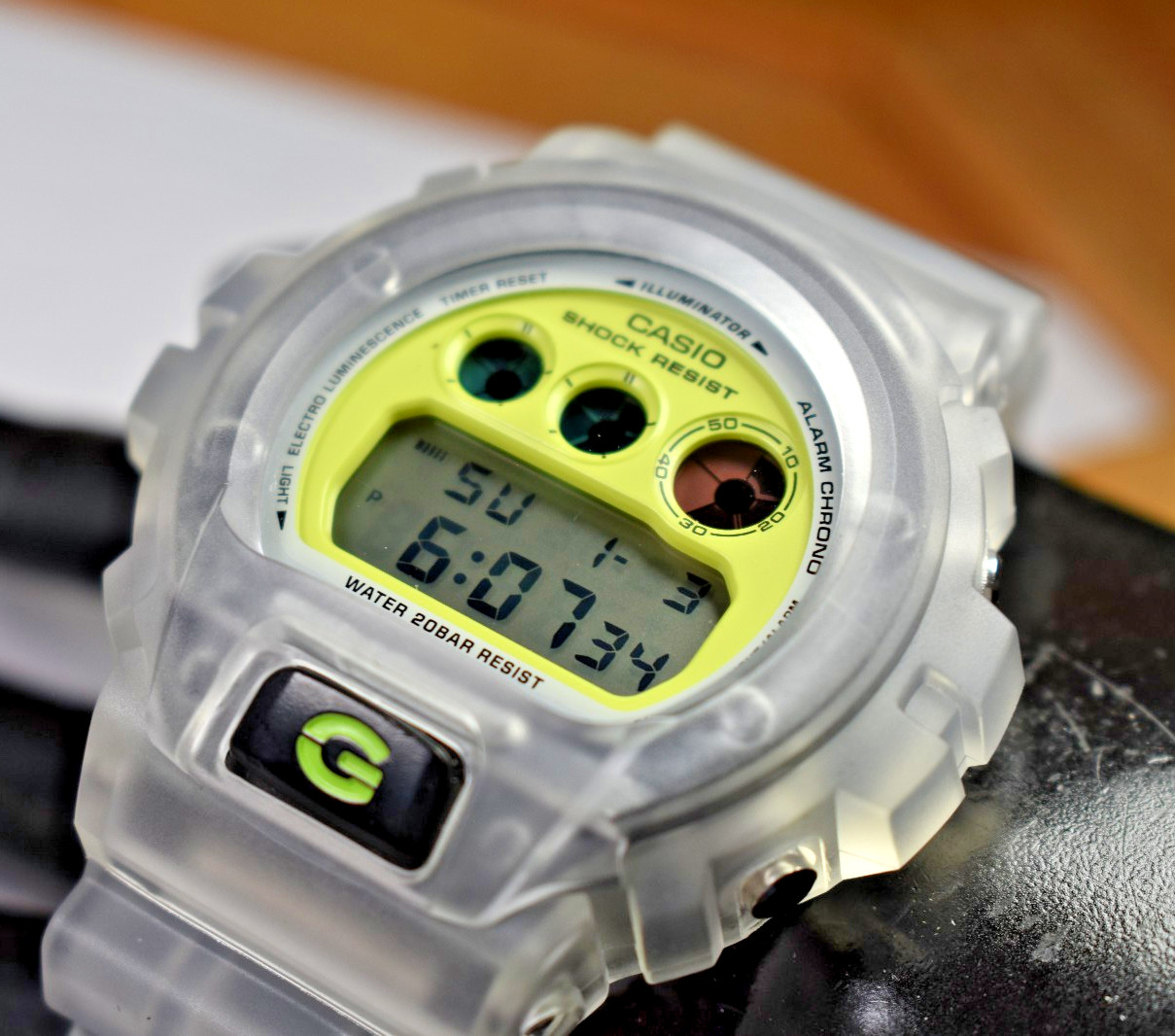 MODIFIED Casio G-Shock DW6900CS-1 (3230) Transparent/Clear Men’s Watch NEW BATT!