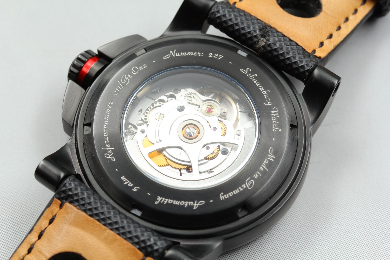 Schaumburg GT ONE-2 PVD Black Date Automatic Made in Germany Watch [ Band Wear ]