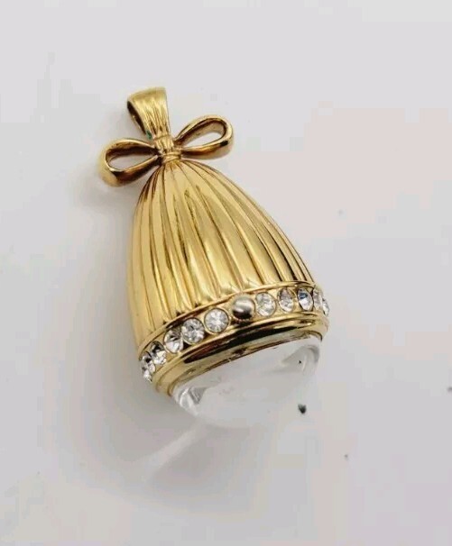 Joan Rivers Watch Pendant for Necklace Gold tone Egg Bell New Battery