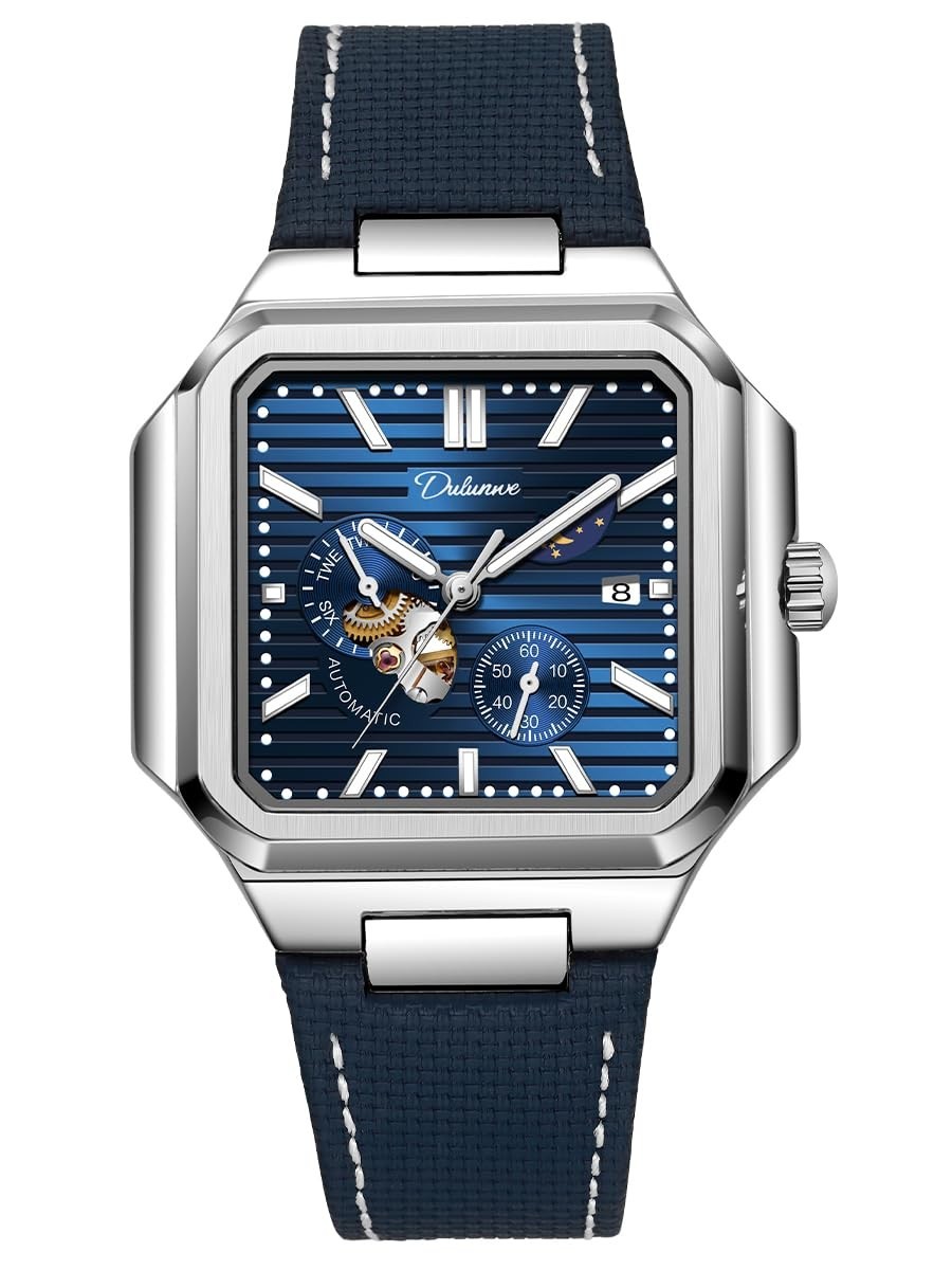 Men’s Automatic Square Watch – Day/Night Running Seconds 3ATM Luminous