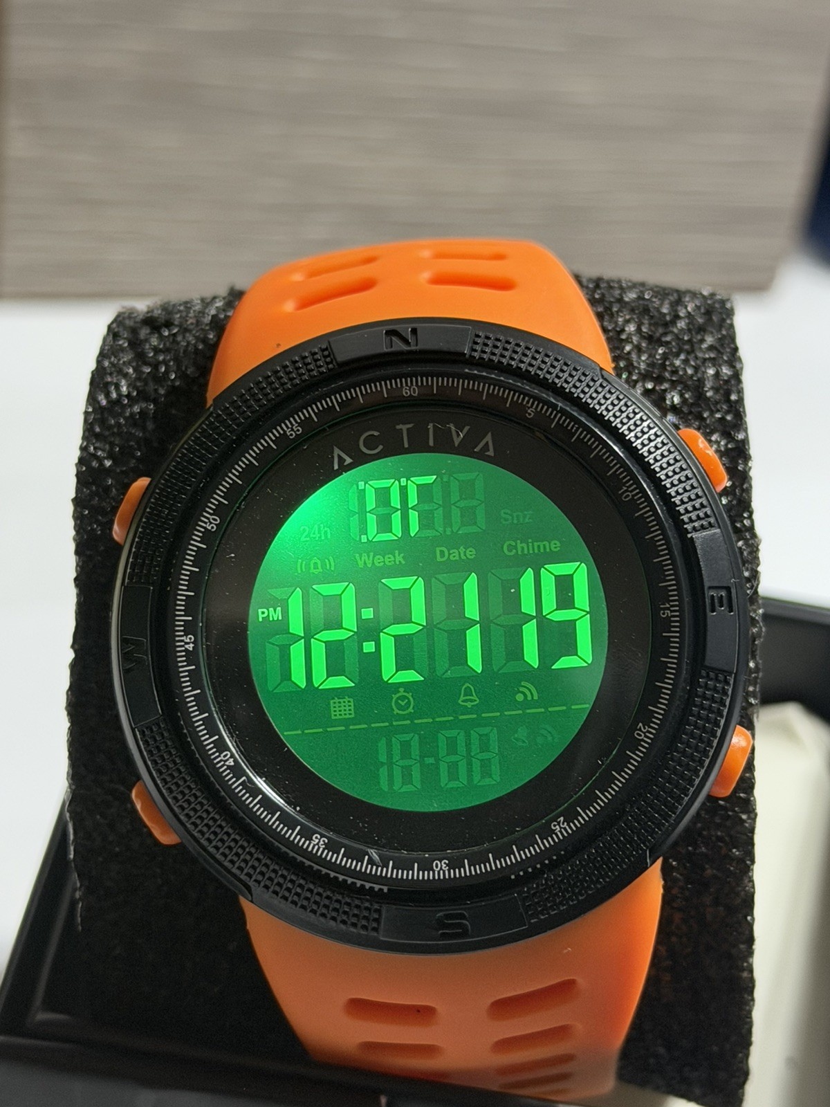 Activa x Invicta Men’s 50mm Digital Sport Watch – Black/Orange (ACW1915-006) NEW