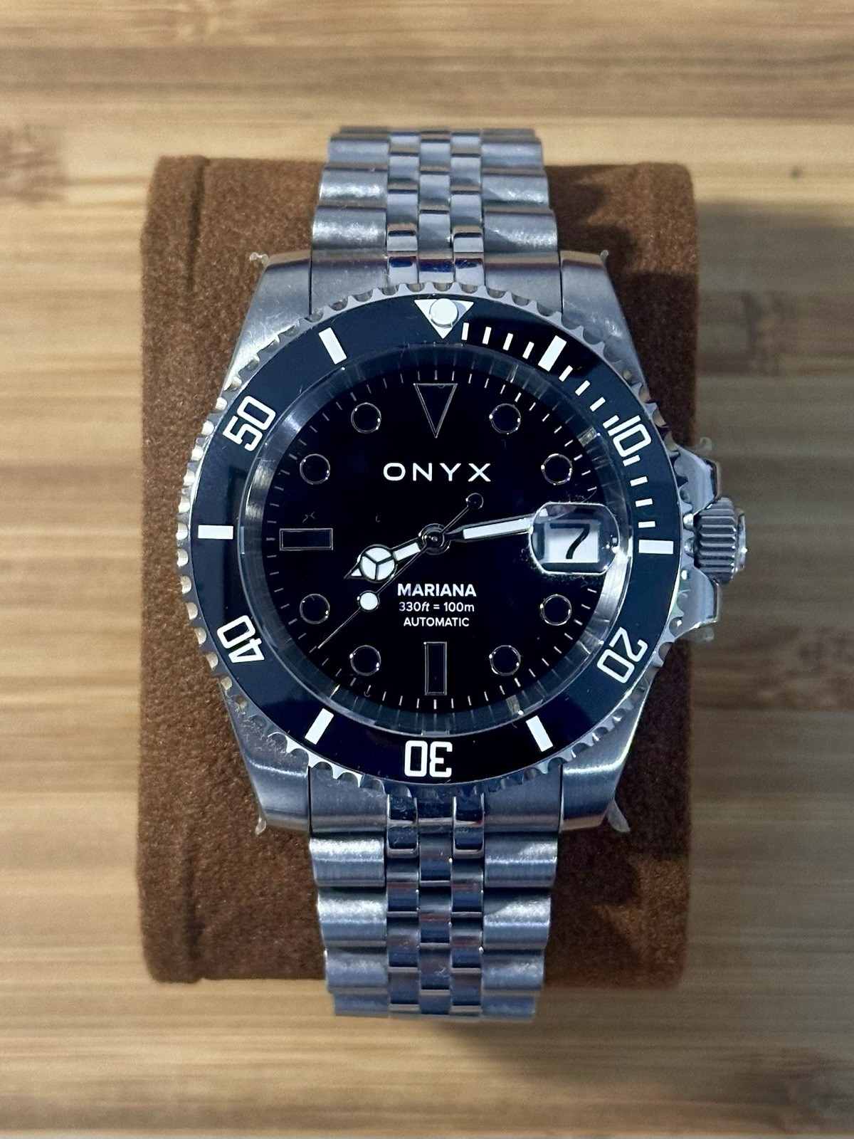 Onyx Mariana Automatic NH35 Mens Dive Watch Black Dial Seiko Mod