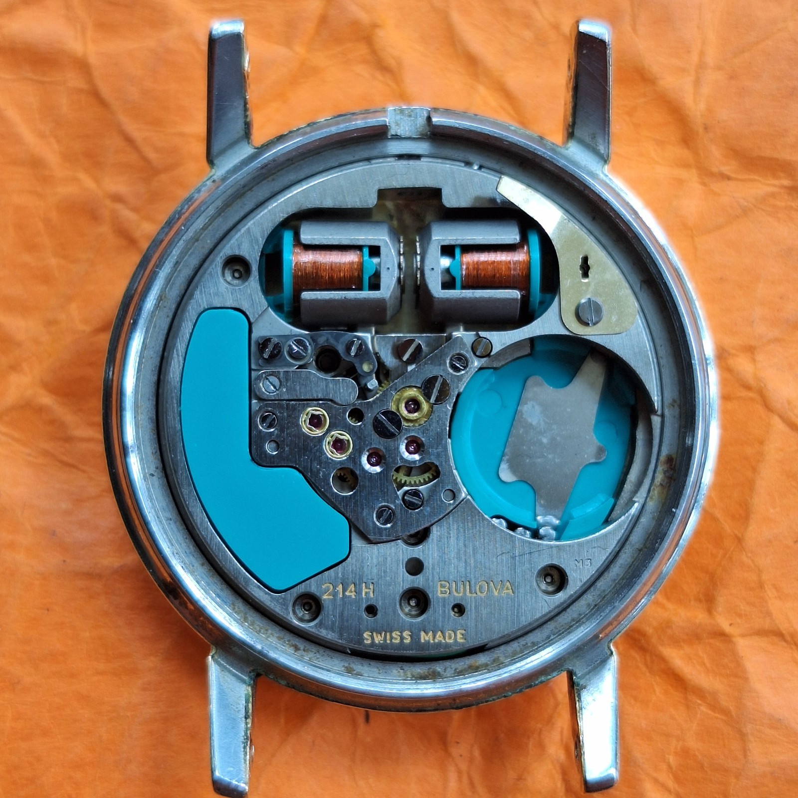1965 BULOVA 214H HACKING ACCUTRON TUNING FORK SWISS VERSION GOLD CAPPED TOP