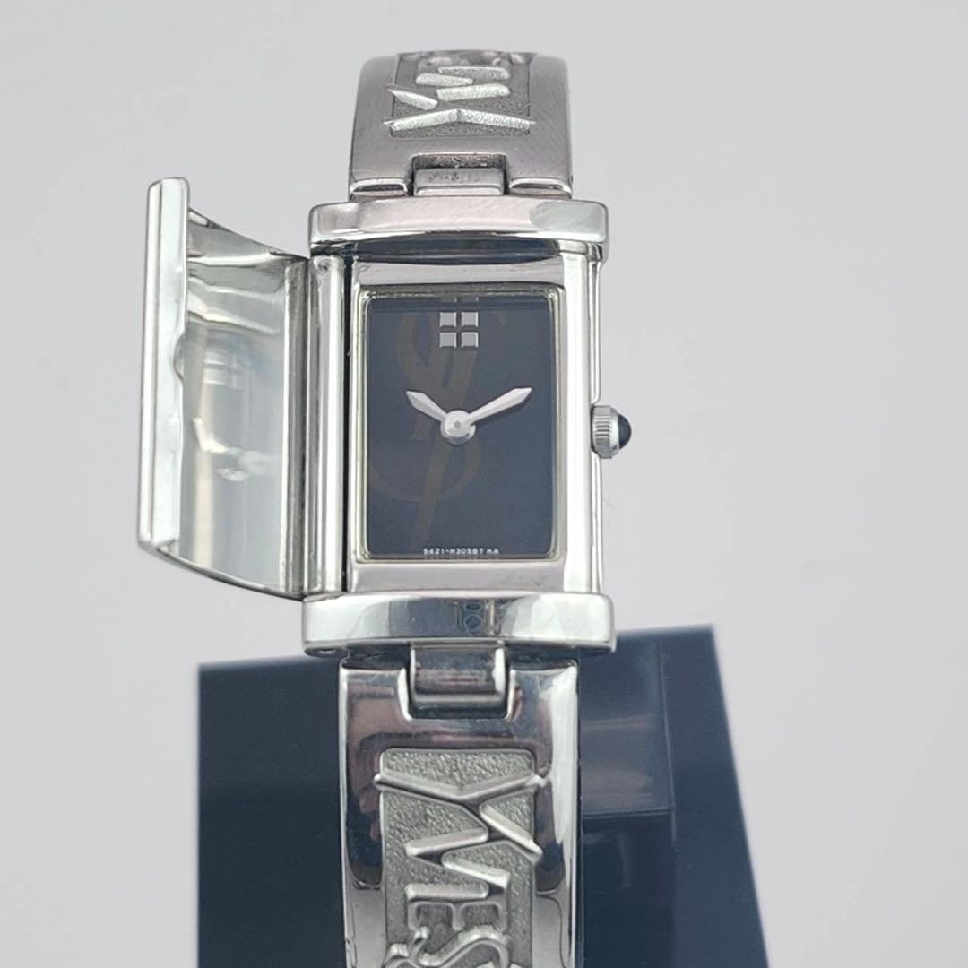 Yves Saint Laurent Bangle Watch Quartz Steel 17mm Case Wrist 18cm
