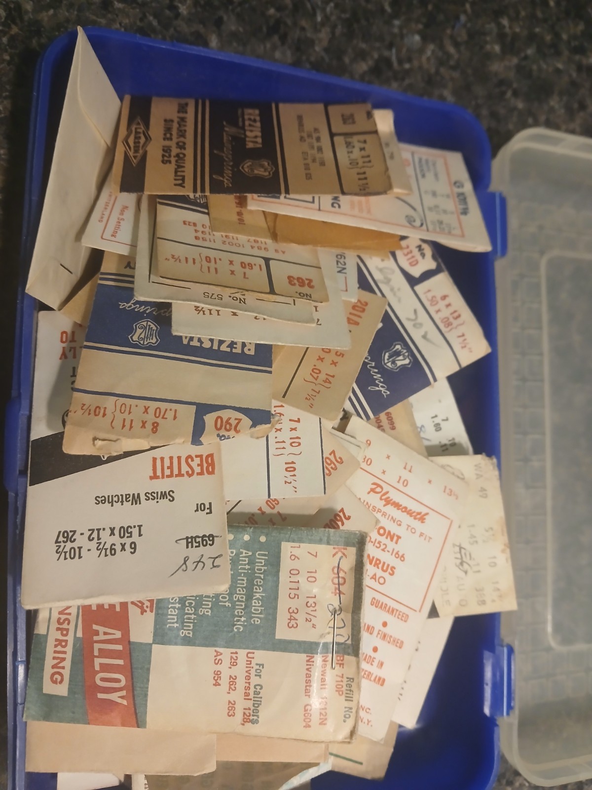 mainsprings for wristwatches new old stock