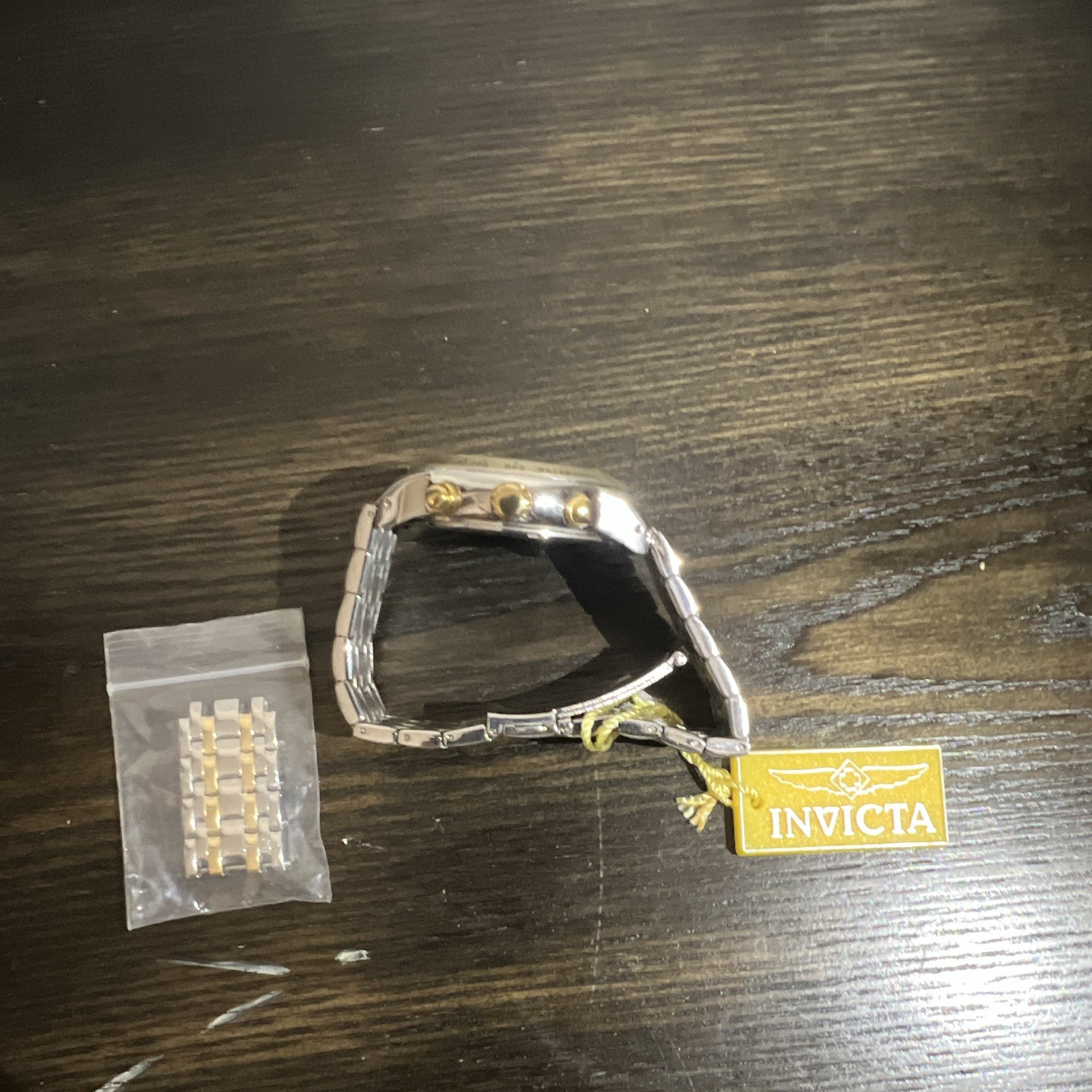 Invicta Men’s Quartz Chronograph Two-Tone SS Bracelet Tachymeter Watch Box