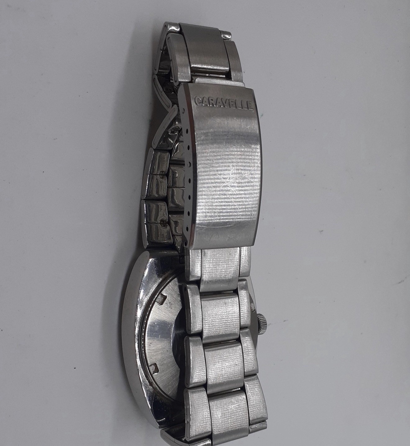 Vintage Caravelle Set-O-Matic Automatic 17J Day Date Blue Dial Men’s Watch Runs