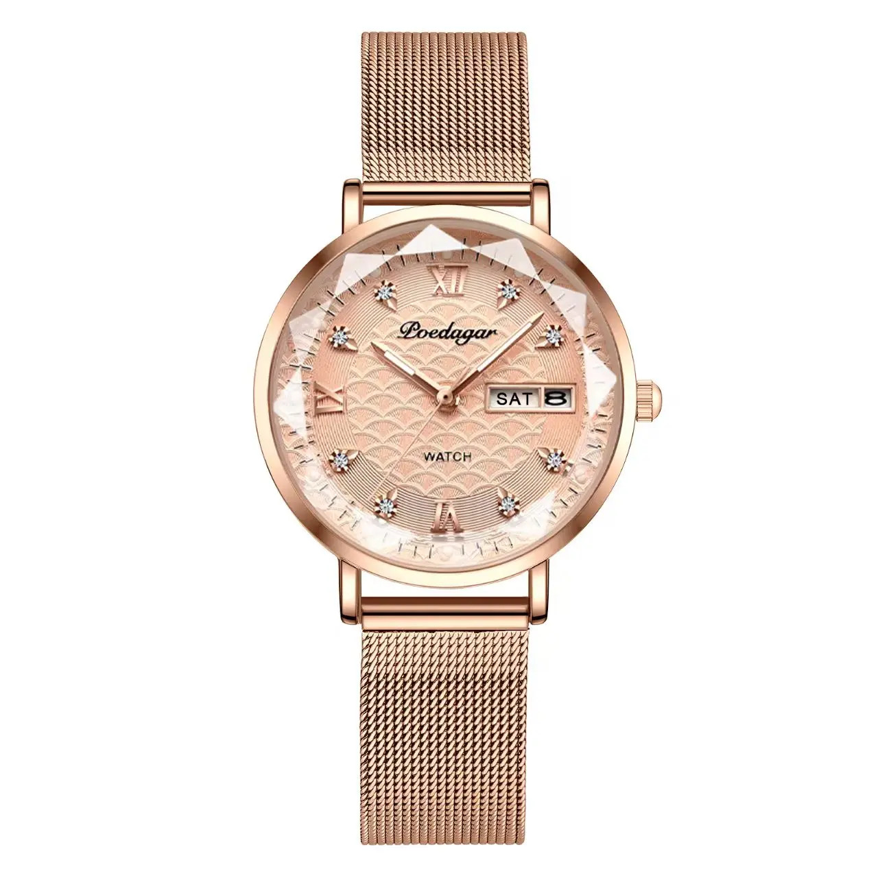 Women’s Stainless Steel Waterproof Luminous Wristwatch