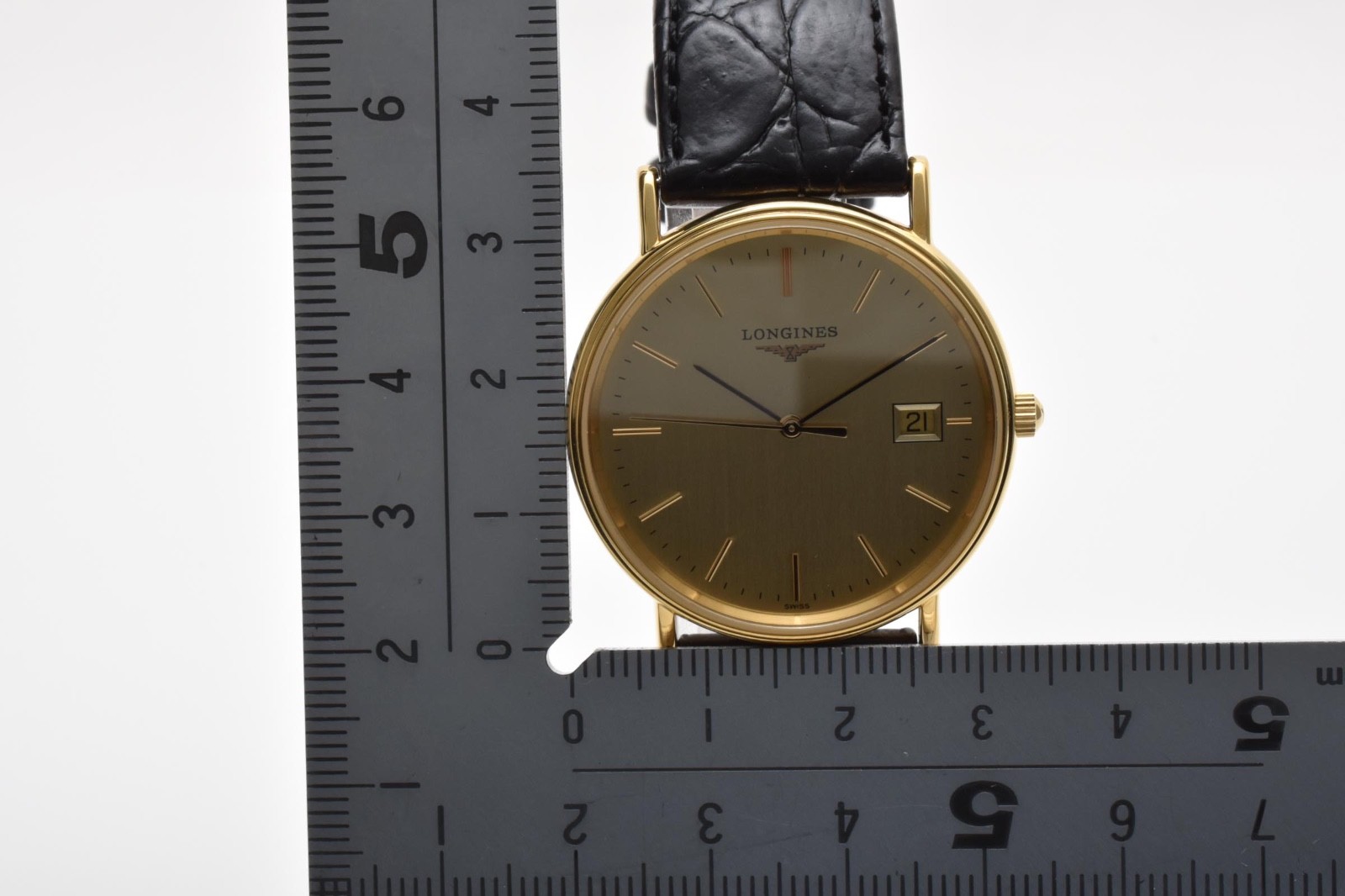 [MINT] Longines Grand Classic L4.720.2 33mm Gold Roman Date Quartz Mens Watch