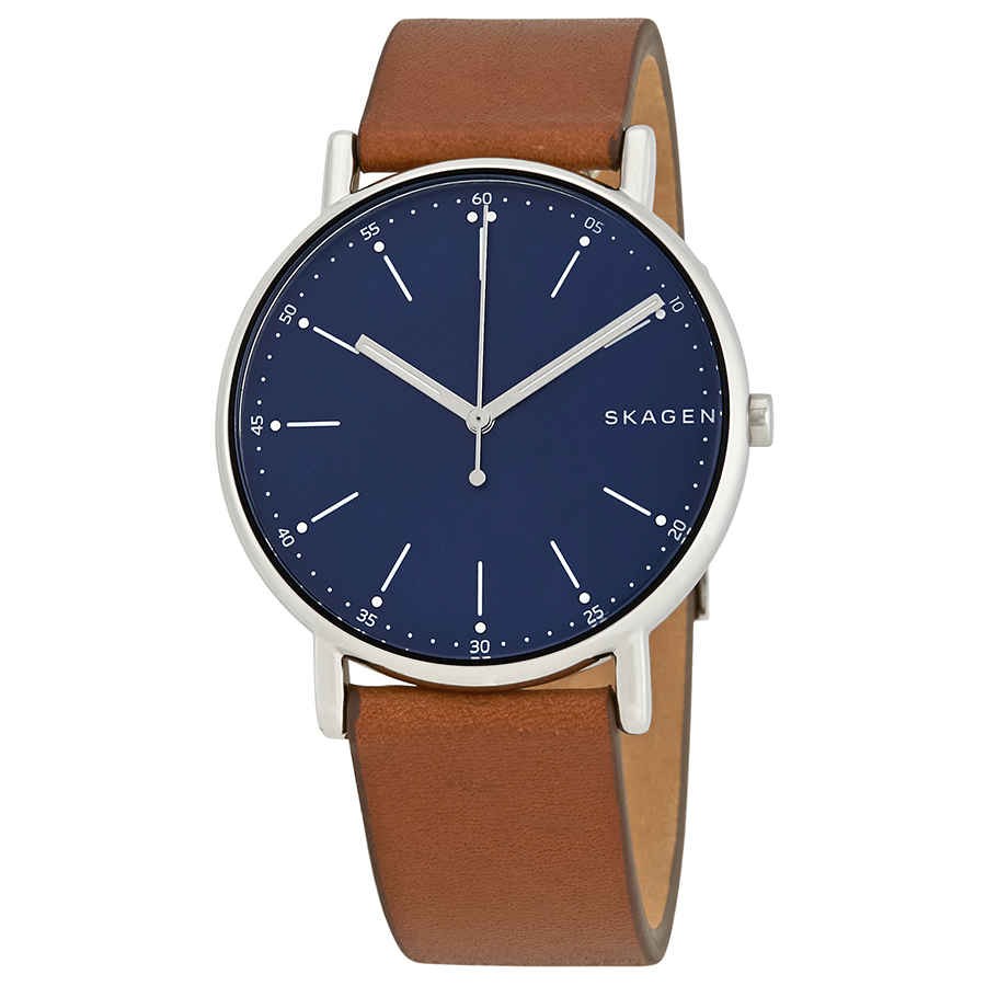 Skagen Signature Blue Dial Brown Leather Men’s Watch SKW6355