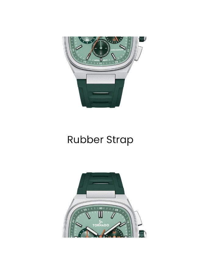 Tornado Aristocrate Men’s Chronograph Watch | Green Dial, 42mm, 100 m (10 ATM)