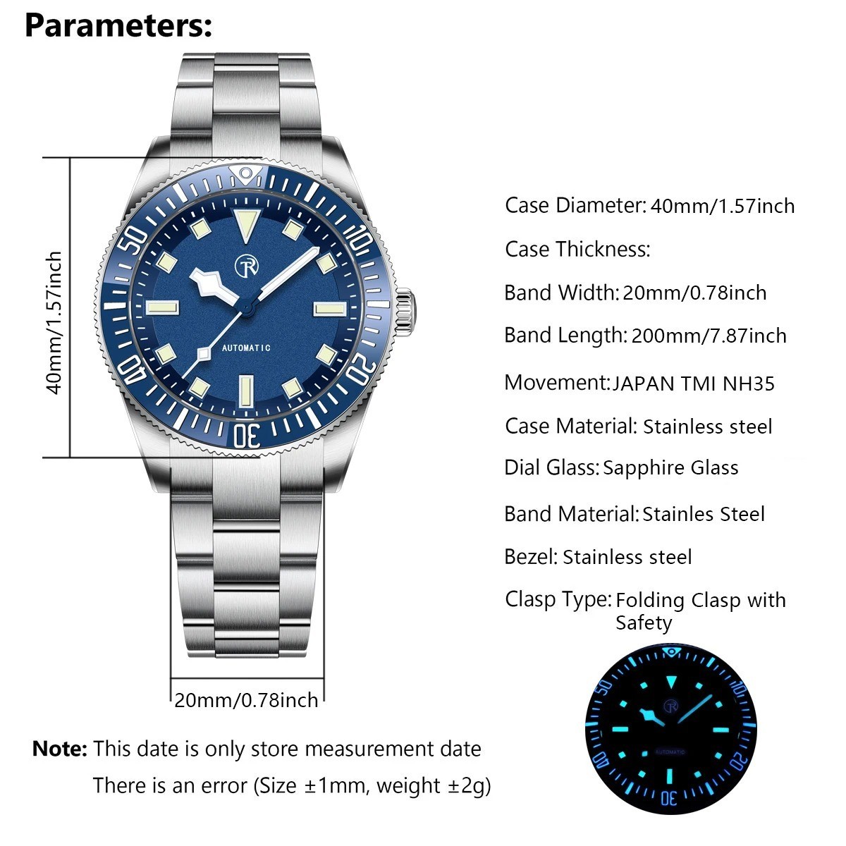 ROLLSTIMI RT7910 2026 Luxury Automatic Mechanical Stainless Steel Mens Watch